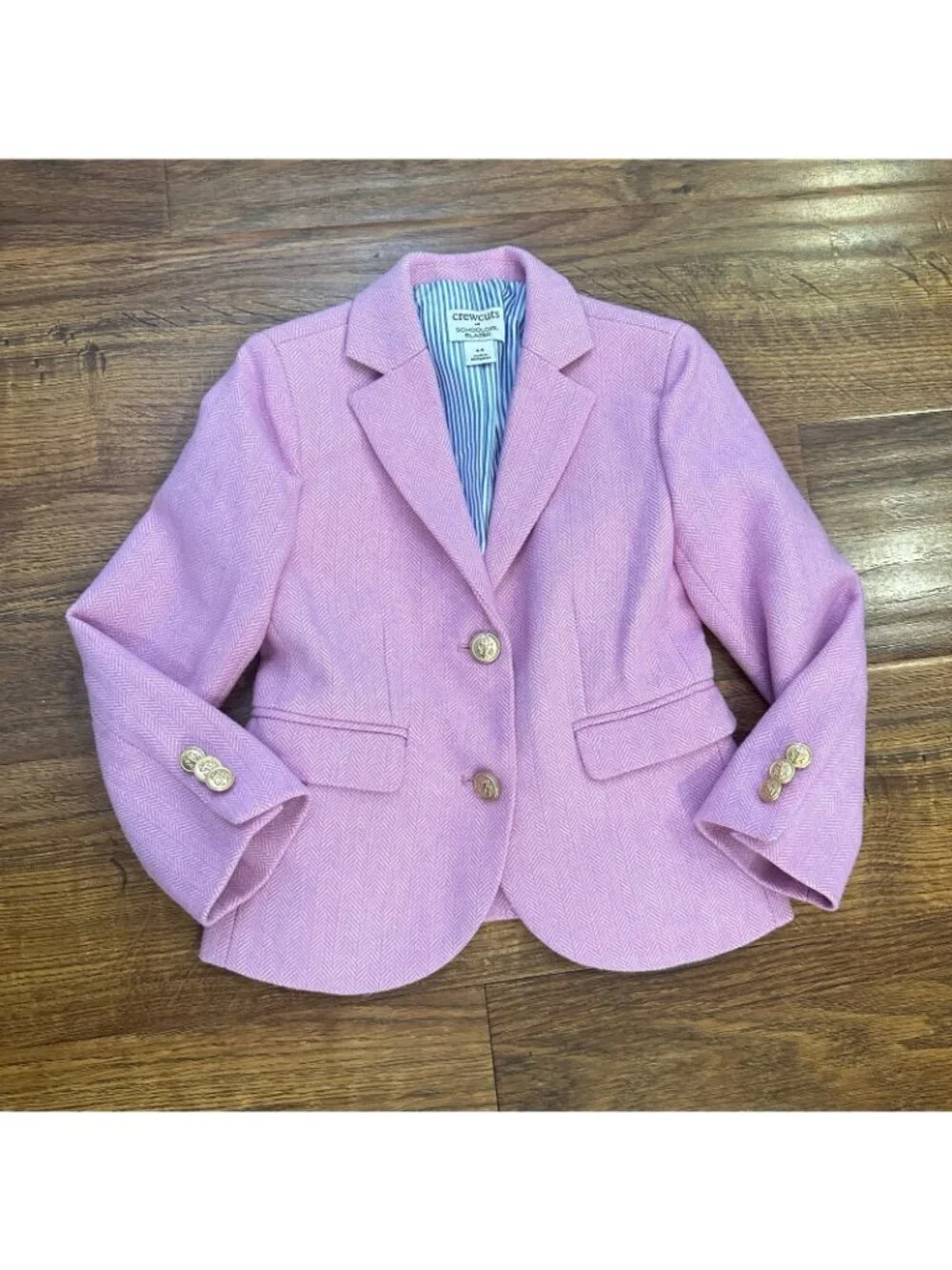 J.Crew Crewcuts Girls' schoolgirl blazer in pink ivory